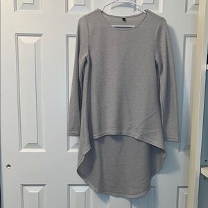 Blooming Jelly Long Sleeve Asymmetrical High Low Top Knit Pullover Gray‎ Size S